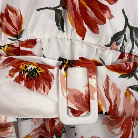 Lane Bryant belted peplum style top red floral size 24 preowned - Picture 2 of 10